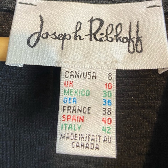 Joseph Ribkoff Black Textured Bodycon Dress Elegant V-Neck Cocktail Party Dress - Picture 3 of 4